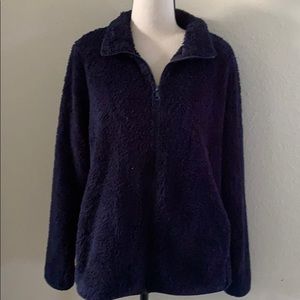 Fuzzy zip up cardigan